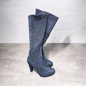 Stylish Navy Heeled Boots for Women